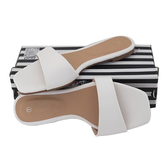 White Slide Sandals - Picture 5 of 6
